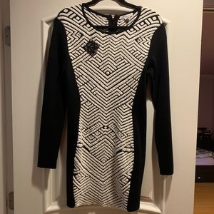 NEW Nasty Gal black and white knitted dress